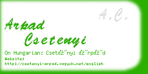 arpad csetenyi business card